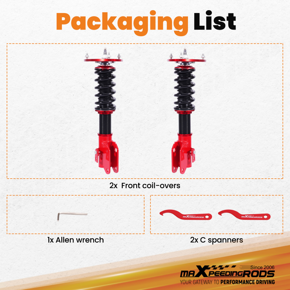 MaXpeedingrods Racing Coilovers Front Pair for 2015-2021 compatible for Subaru WRX STI (VA2)
