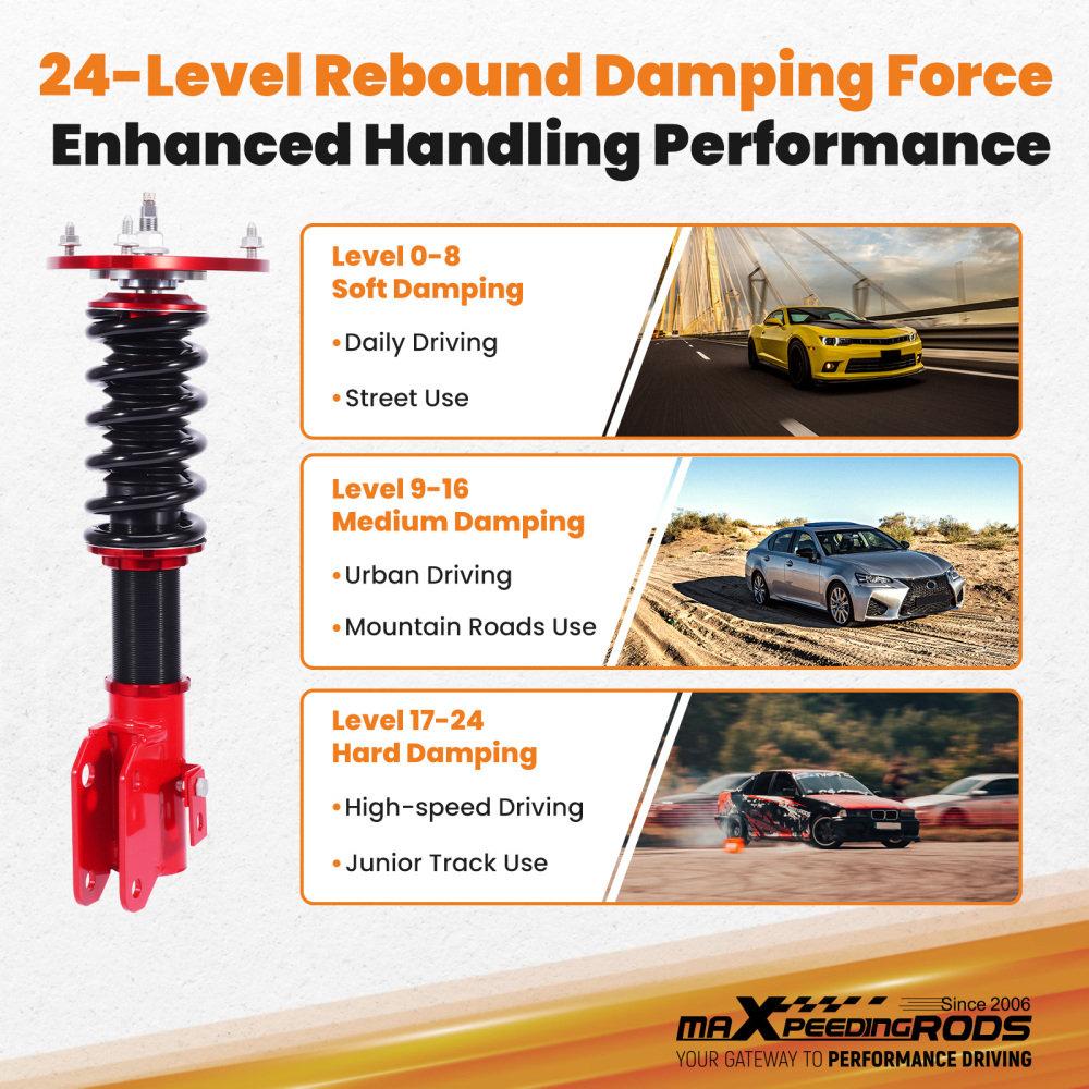 MaXpeedingrods Racing Coilovers Front Pair for 2015-2021 compatible for Subaru WRX STI (VA2)