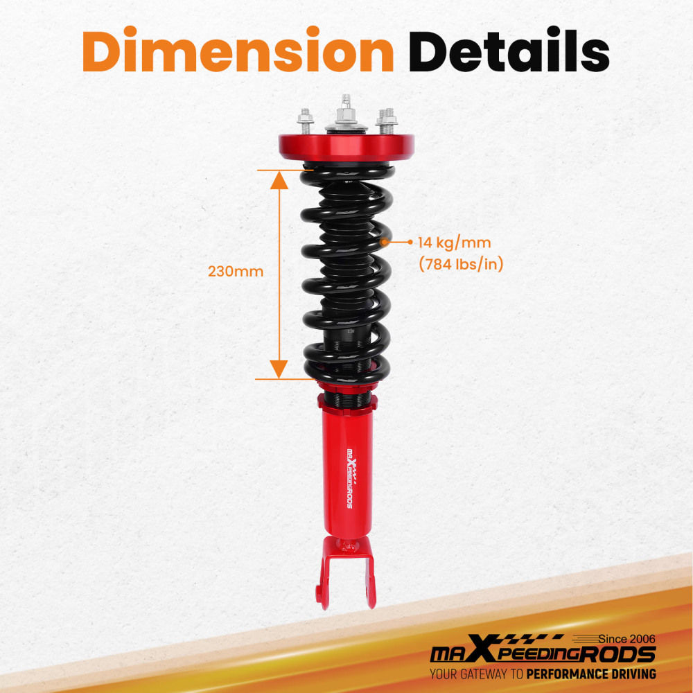 2x Front Coilovers Suspension Lowering Kit compatible for JAGUAR XJ8 XJR 03-09 X350 X358