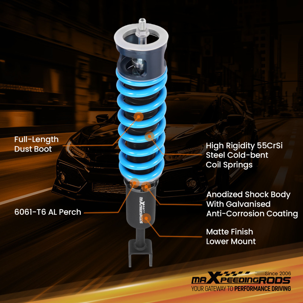 T6 Coilovers compatible for AUDI A4 Saloon compatible for FWD 1.6-3.2 +T/TFSI/FSI/TDI B7 2004-07