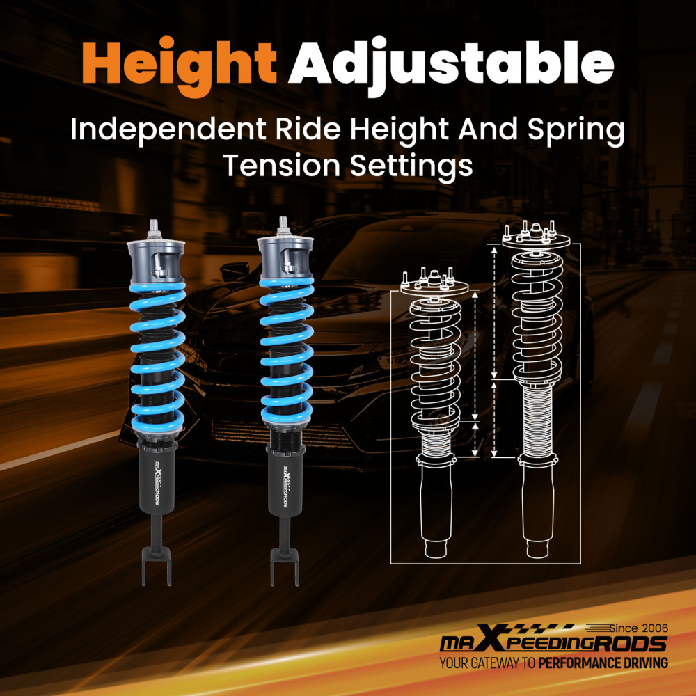 T6 Coilovers compatible for AUDI A4 Saloon compatible for FWD 1.6-3.2 +T/TFSI/FSI/TDI B7 2004-07