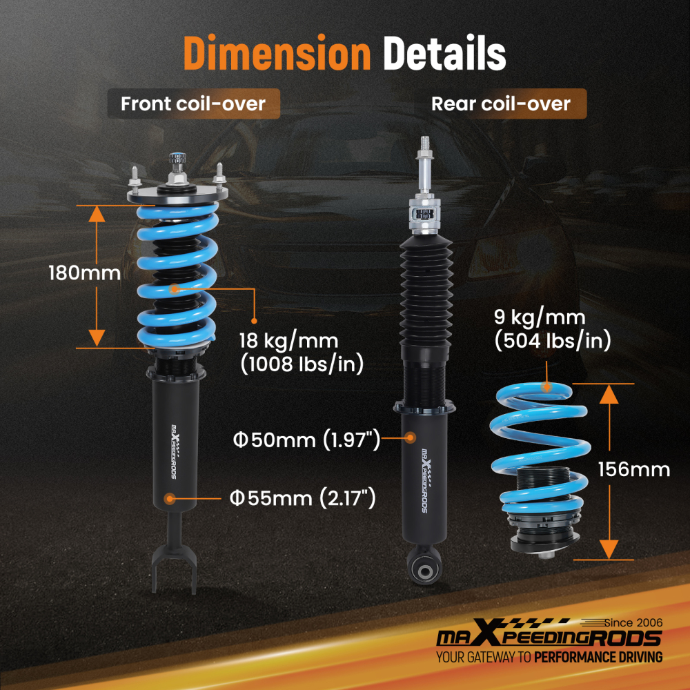 T6 Coilovers Upgrade compatible for Audi A6 C5 (Typ 4B) Compatible for FWD Estate 1997-2005
