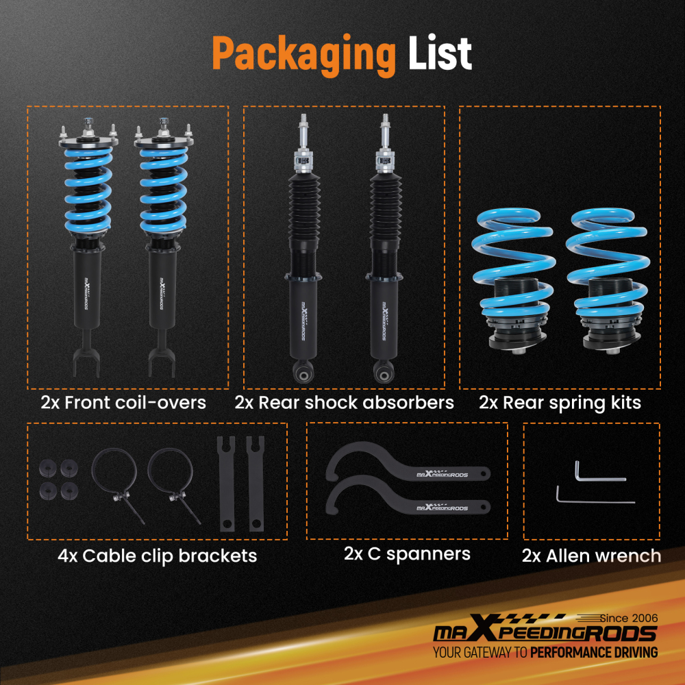 T6 Coilovers Upgrade compatible for Audi A6 C5 (Typ 4B) Compatible for FWD Estate 1997-2005