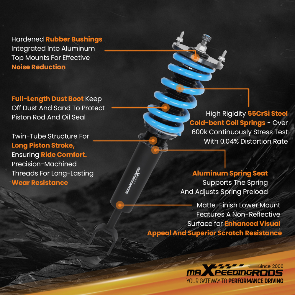 T6 Coilovers Upgrade compatible for Audi A6 C5 (Typ 4B) Compatible for FWD Estate 1997-2005