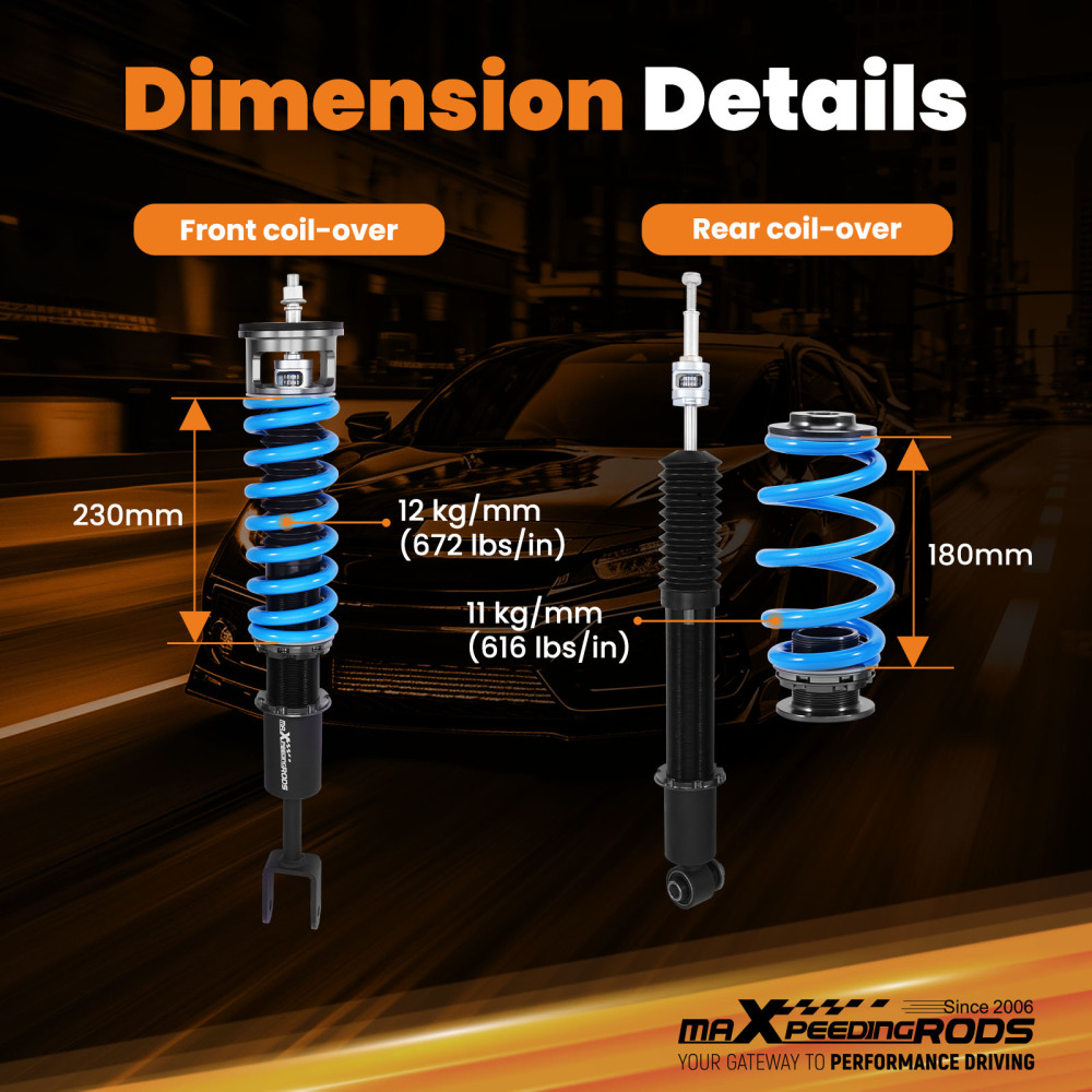 Coilovers Suspension KIt compatible for AUDI A6 C6 4F 2005-2011 2.0 TDI TFSI 2.8 FSI