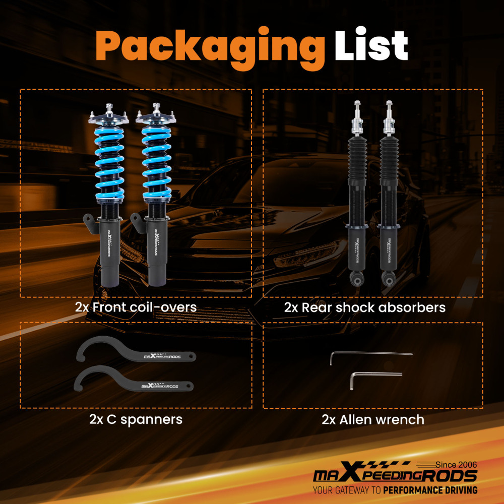 MaXpeedingrods T6 Coilovers Lowering Suspension Kit compatible for VW Atlas (CA) 2018+