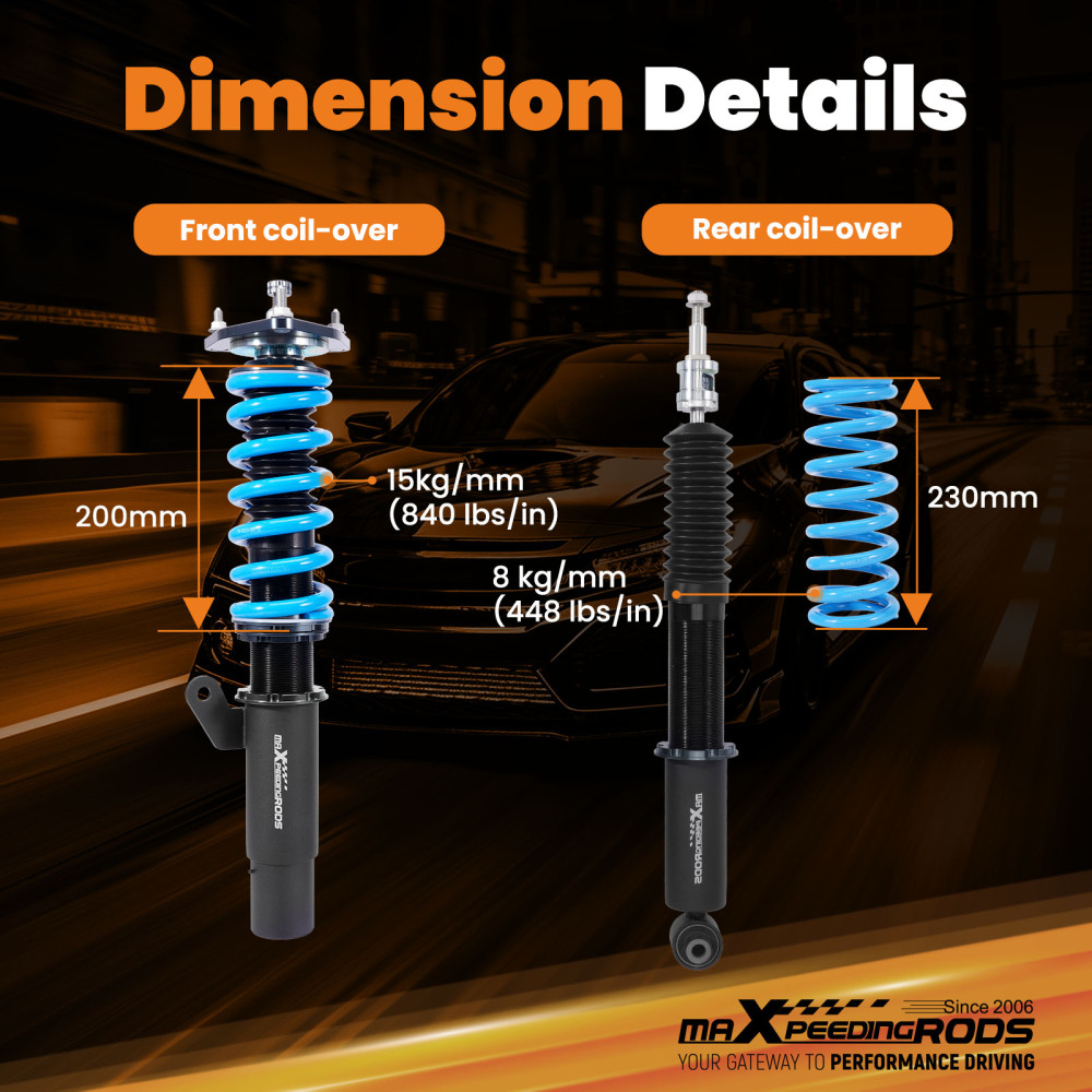 MaXpeedingrods T6 Coilovers Lowering Suspension Kit compatible for VW Atlas (CA) 2018+
