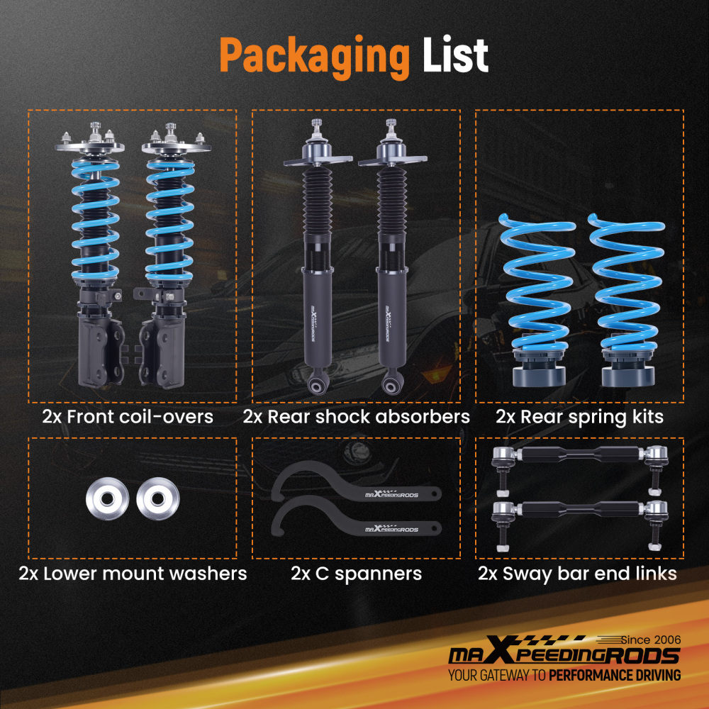 MaXpeedingrods T6 Coilover Suspension Kit 24 Level for Mazda6 (GJ/GL) 2014-24