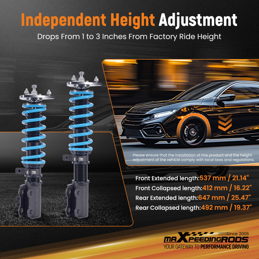MaXpeedingrods T6 Coilover Suspension Kit 24 Level for Mazda6 (GJ/GL) 2014-24