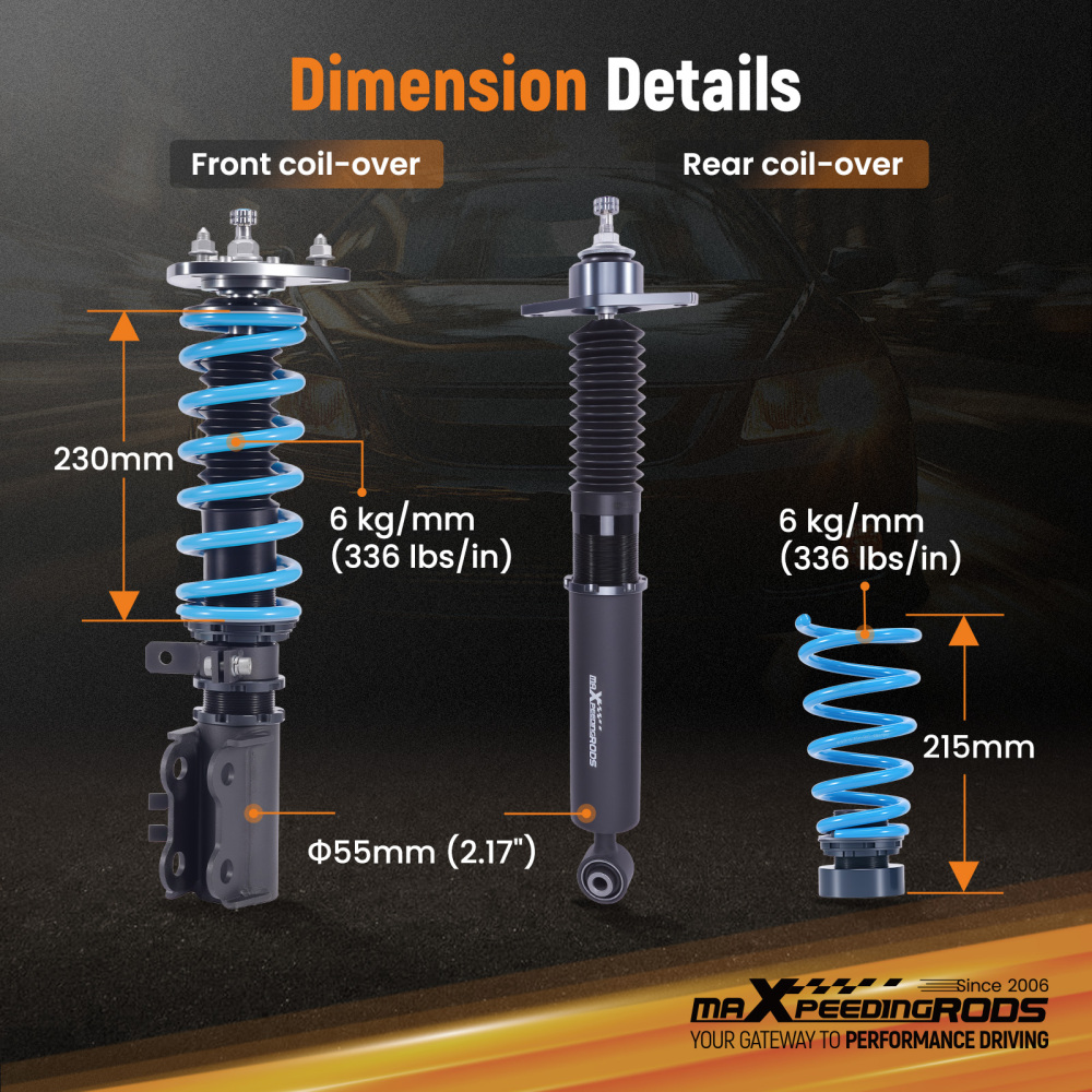 MaXpeedingrods T6 Coilover Suspension Kit 24 Level for Mazda6 (GJ/GL) 2014-24