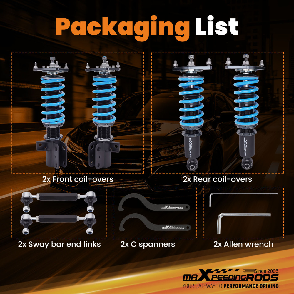 24 Way Damper Adjustable Coilover Lowering Kit compatible for Toyota GR86 2022-2025