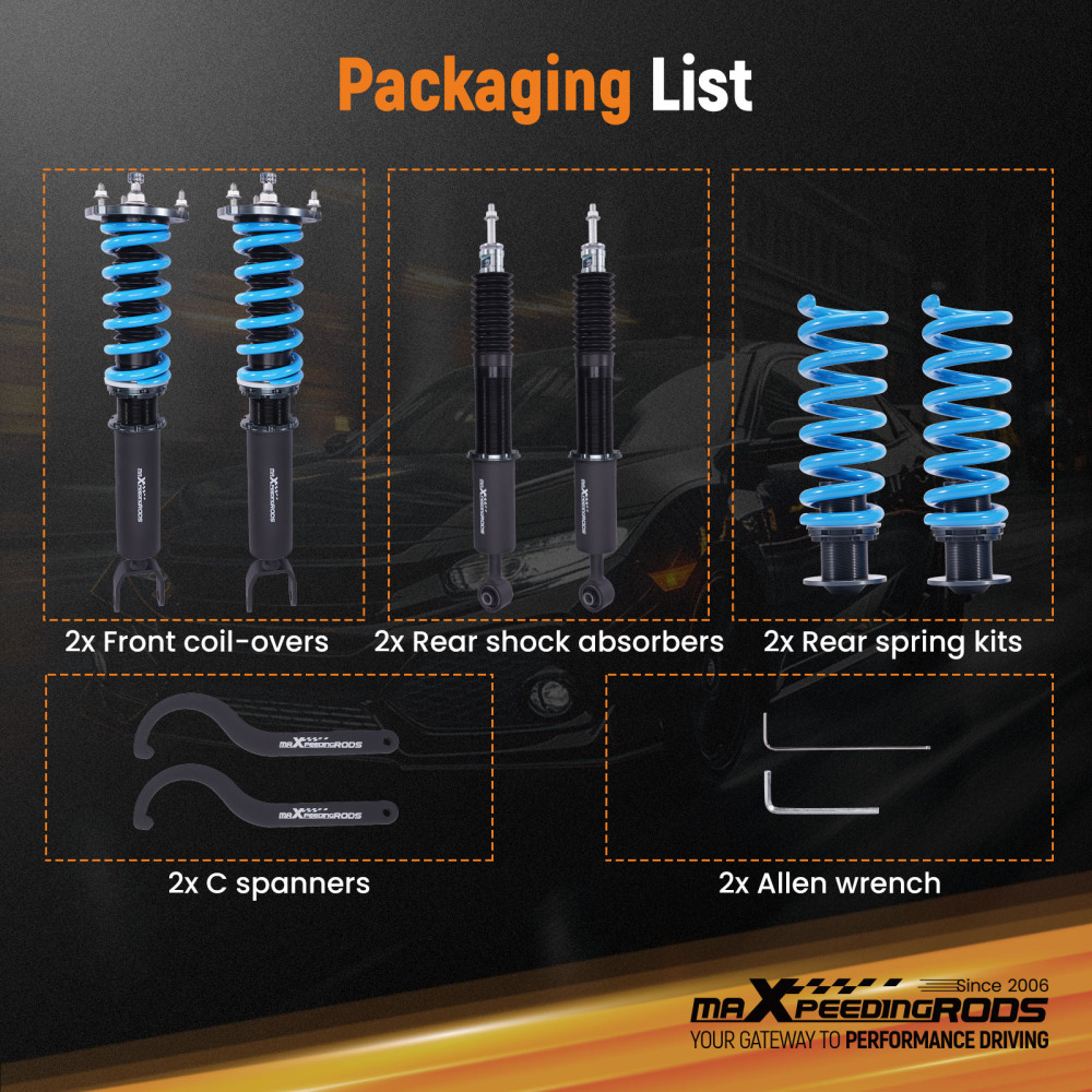 MaXpeedingrods T6 Coilovers Kit compatible for Mercedes-Benz CLS55 / CLS63 AMG 06-11 C219