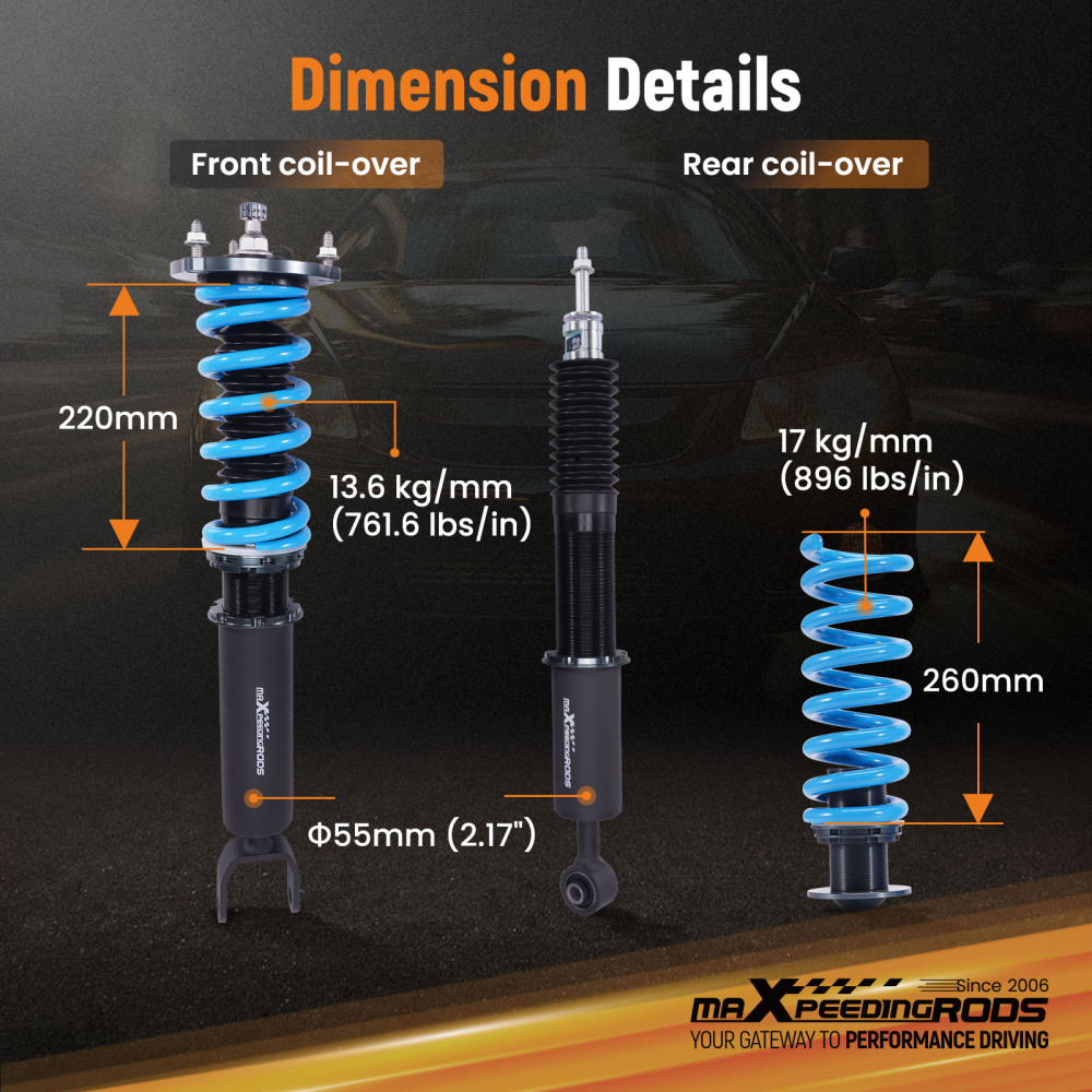 MaXpeedingrods T6 Coilovers Kit compatible for Mercedes-Benz CLS55 / CLS63 AMG 06-11 C219