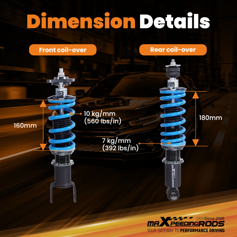 24 Level Adjustable Coilovers Lowering Kit compatible for Chevrolet Corvette C6 2005-2013