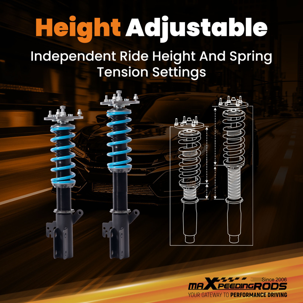 Coilovers compatible for Toyota CAMRY AVALON 2007-2011 24Ways Adj.Coil Spring Shocks Struts Lowering Kit