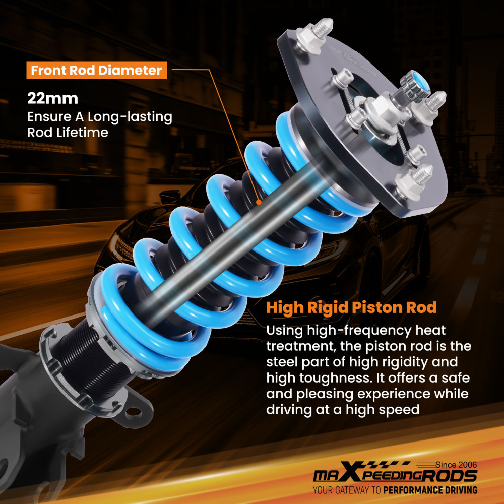 24 Step Damper Coilovers Shocks Lowering Kit compatible for Toyota Camry L/LE/XLE 12-17