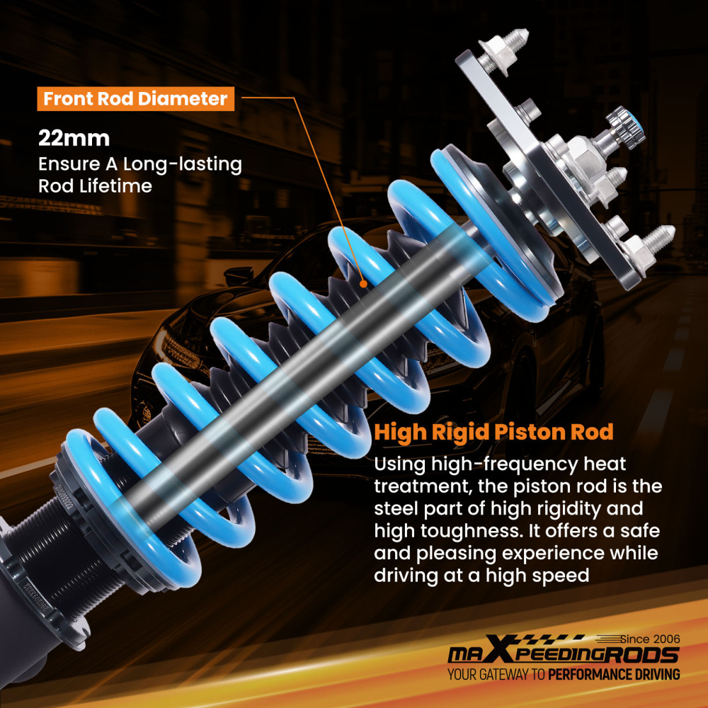 MaXpeedingrods T6 Coilovers 24 Level Adjustable compatible for Toyota Camry SE XSE 2012-17