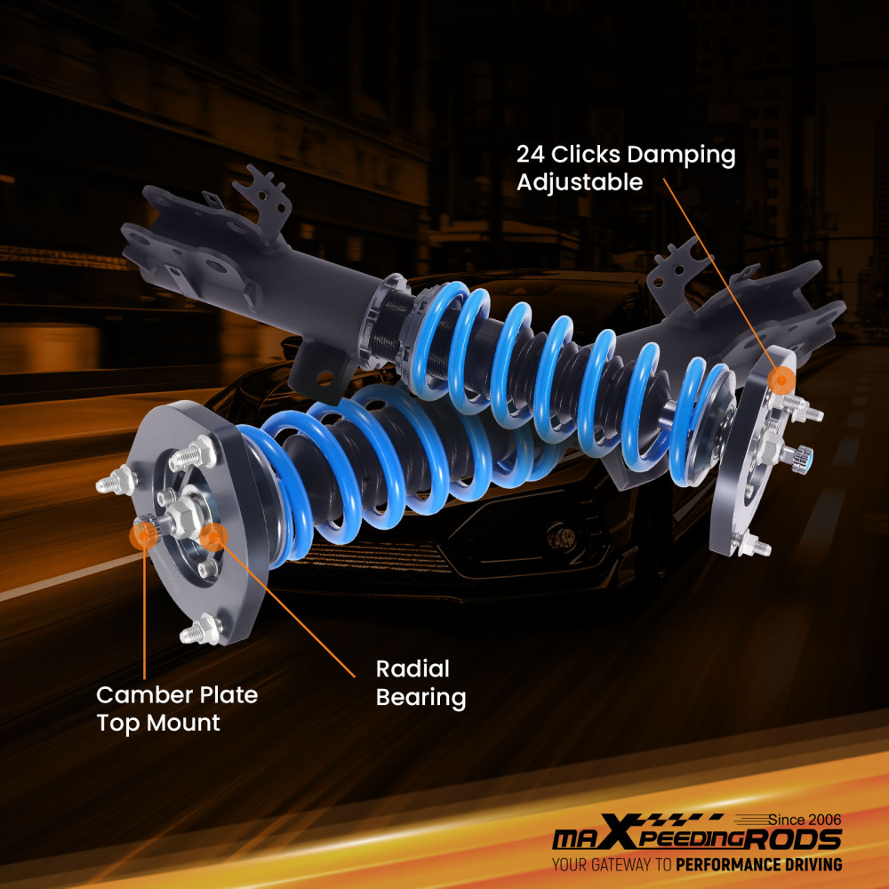 24 Level Damper Coilovers Shocks Struts Kit compatible for Toyota Camry L/LE/XLE 2018-2022