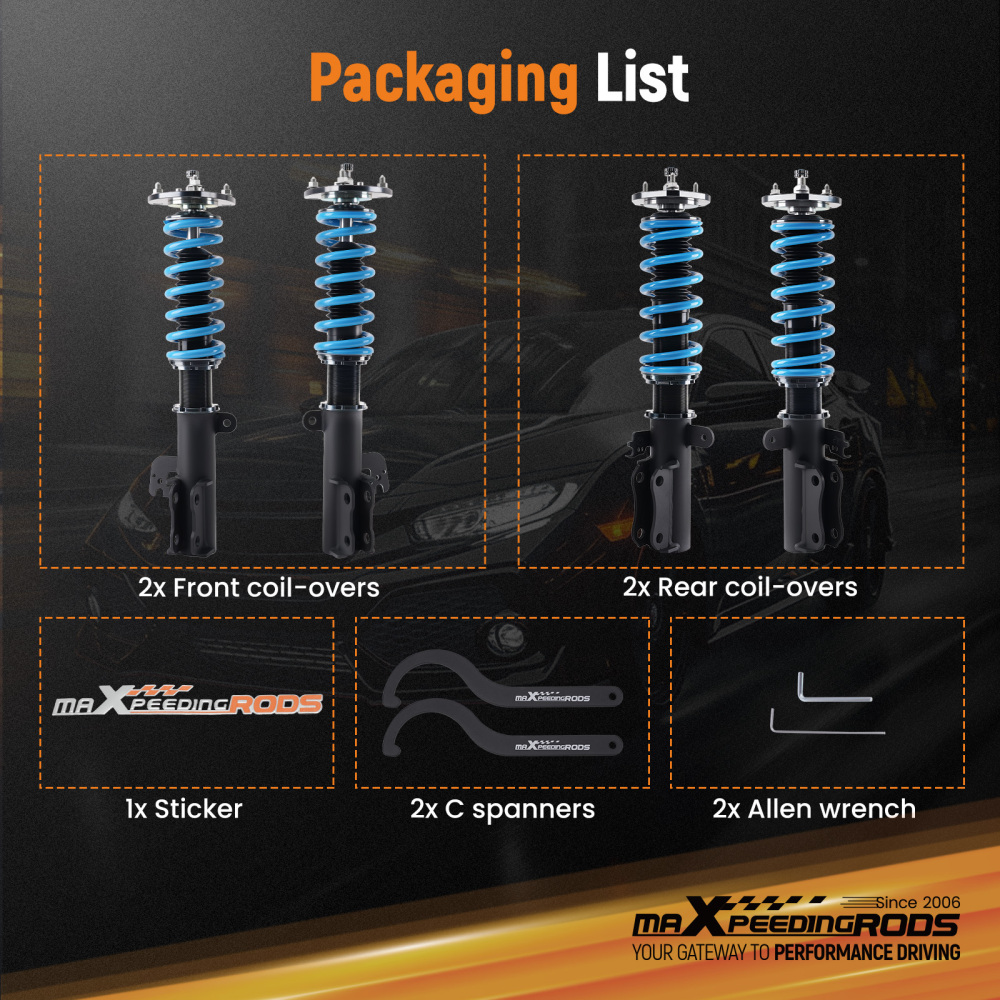 24 Ways Coilovers Damping Adjustable compatible for Toyota Camry2002-2006 ACV30/MCV30