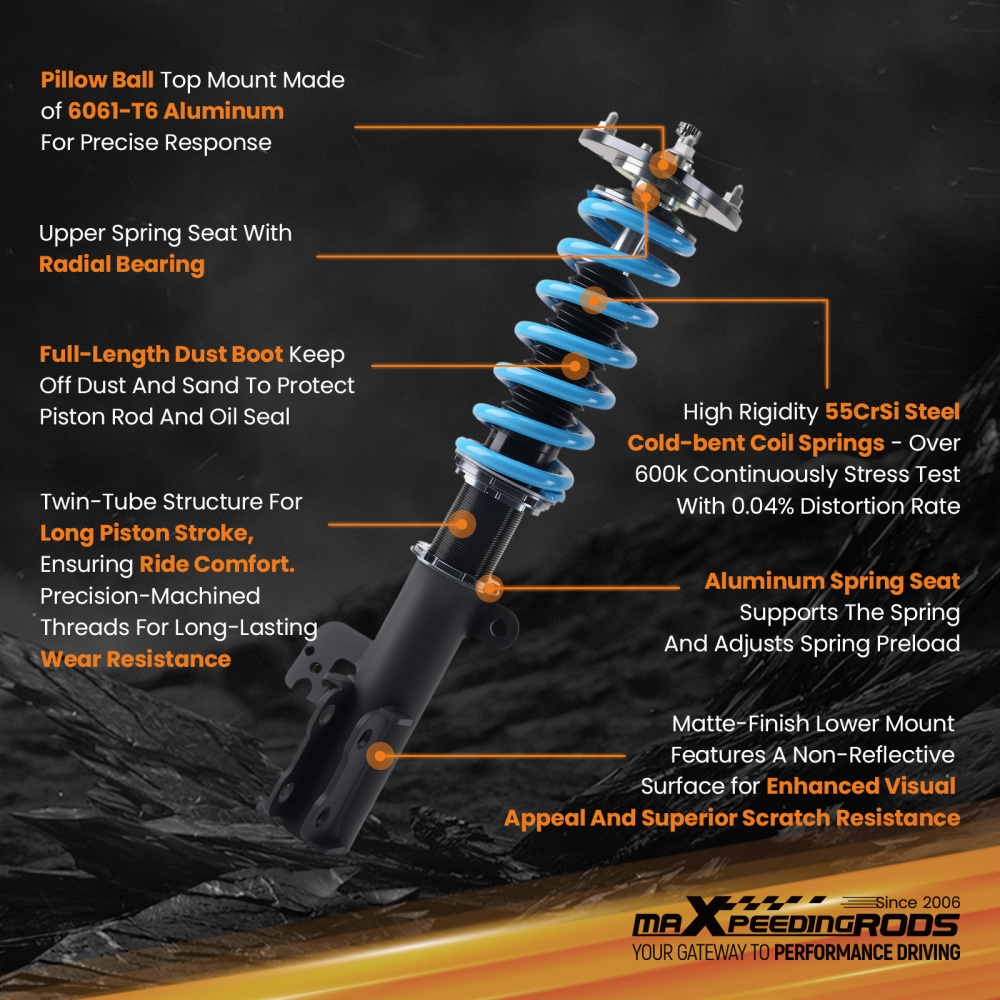 24 Ways Coilovers Damping Adjustable compatible for Toyota Camry2002-2006 ACV30/MCV30