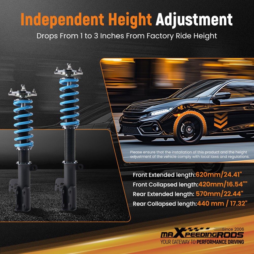 24 Ways Coilovers Damping Adjustable compatible for Toyota Camry2002-2006 ACV30/MCV30