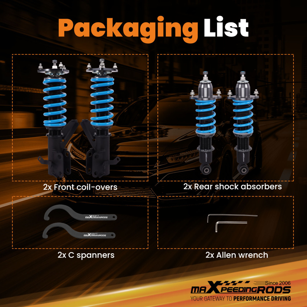 Adjustable DamperHeight Coilovers Suspension compatibile per Honda Civic (EM2) 2001-2005 Lowering Kit