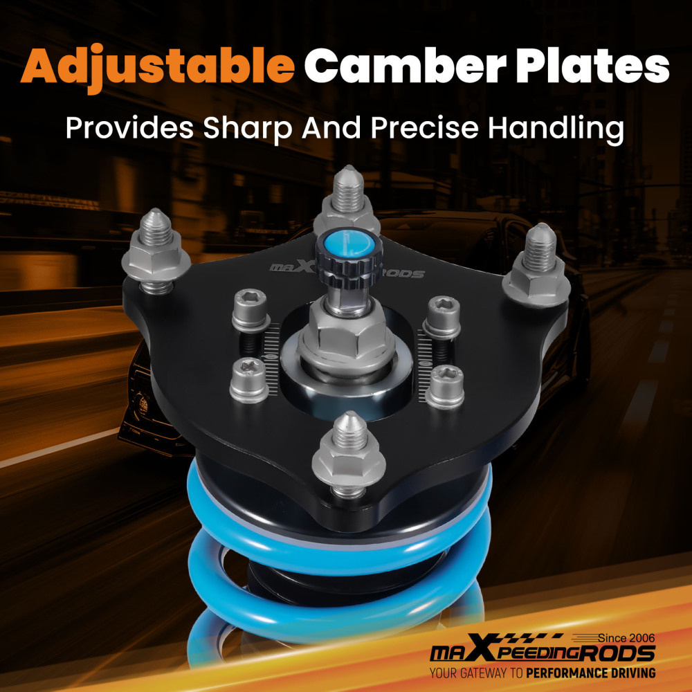 T6 advanced series 24 Ways Adjustable Damper Coilovers compatible for Honda Civic hatchback (FK) 2016-2021 52mm clamp diameter Lowering Kit