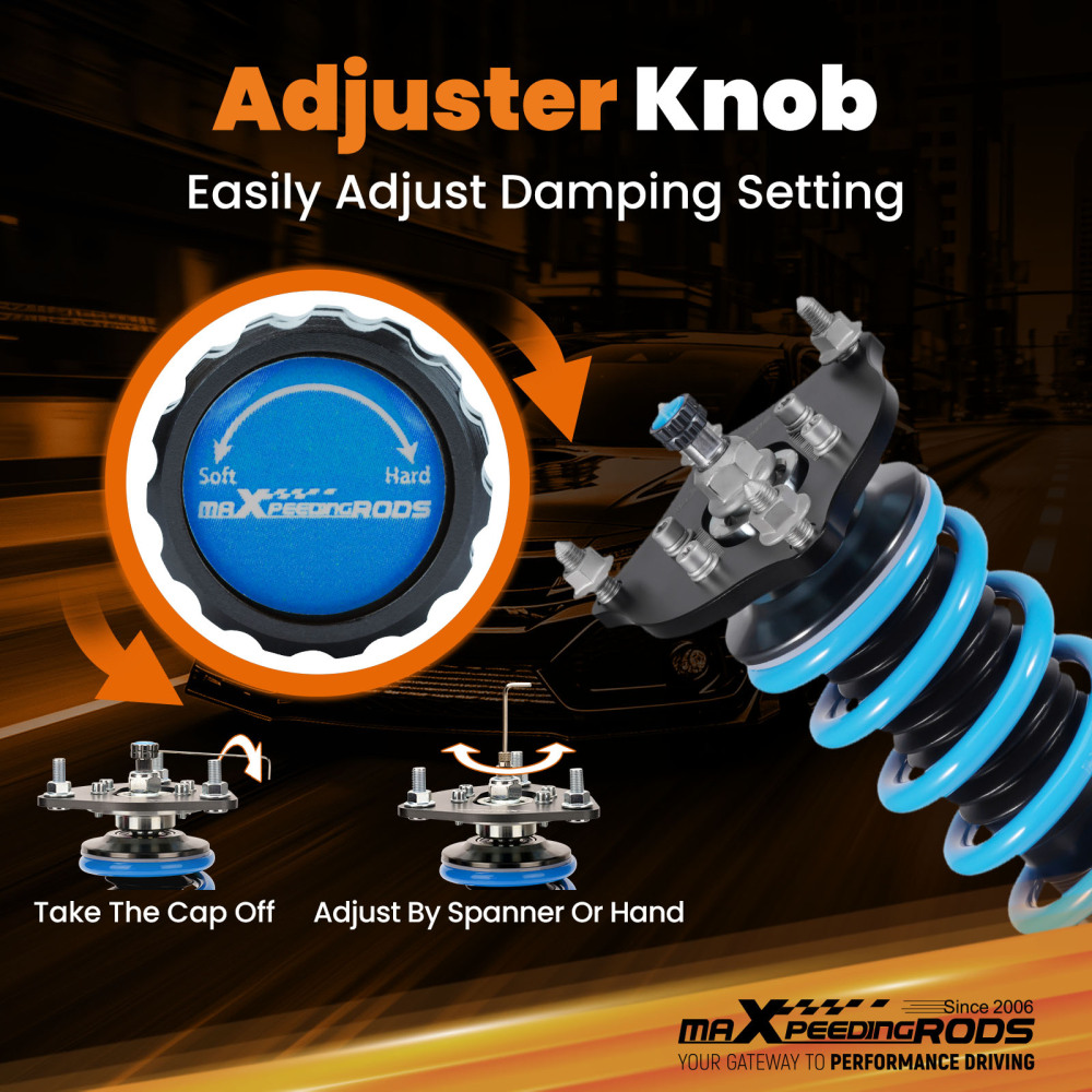 T6 advanced series 24 Ways Adjustable Damper Coilovers compatible for Honda Civic hatchback (FK) 2016-2021 52mm clamp diameter Lowering Kit