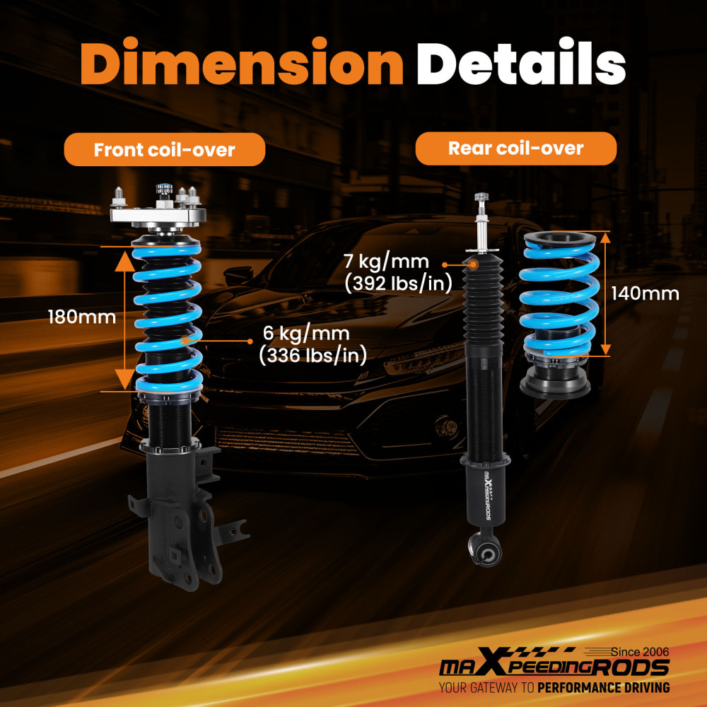 24 Level Damper Coilovers Lowering Suspension Kit compatible for HONDA CIVIC SI 12-13
