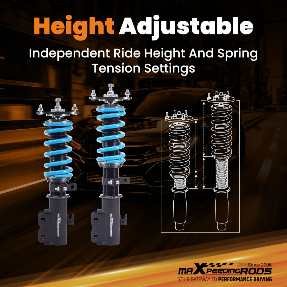 COT6 Coilovers Suspension compatible for Toyota Corolla ZZE122 Hatchback 1.8 VVTi 1ZZ-FE
