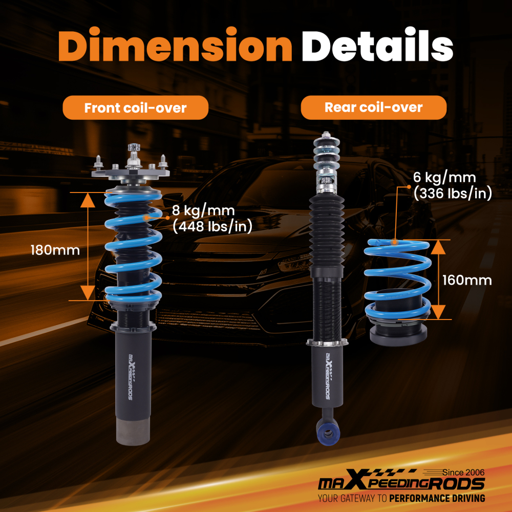 T6 Coilover Damper Springs compatible for Toyota Corolla E80 1983-1987 AE86