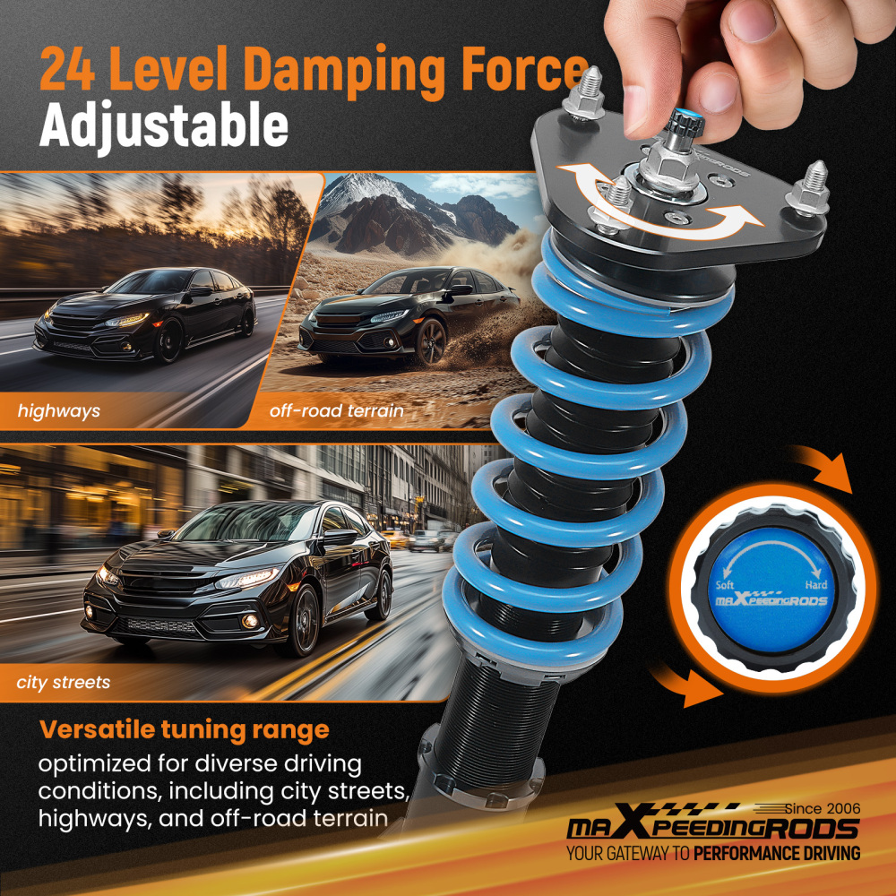 MaXpeedingrods T6 Coilovers Lowering Coils compatible for TOYOTA COROLLA IM 2017-2018 compatible for FWD