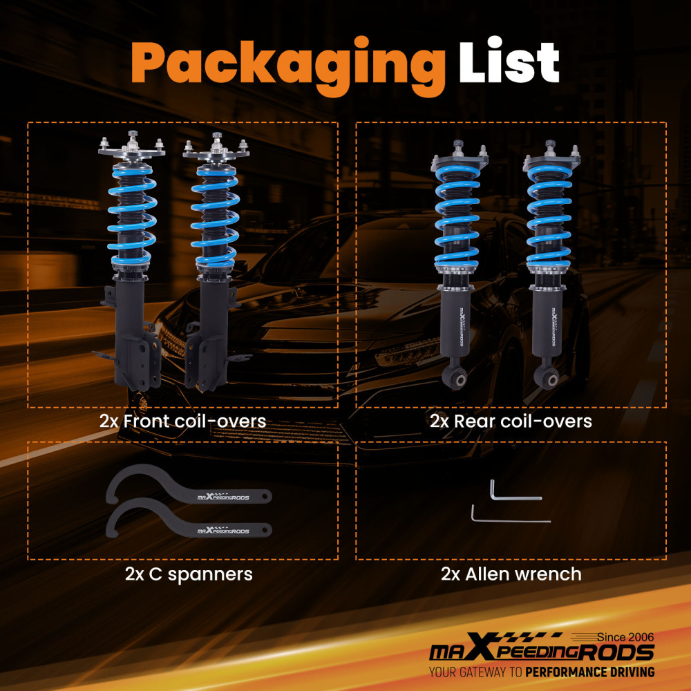 MaXpeedingrods T6 Coilovers Lowering Kit compatible for Subaru XV Crosstrek 2018-Current
