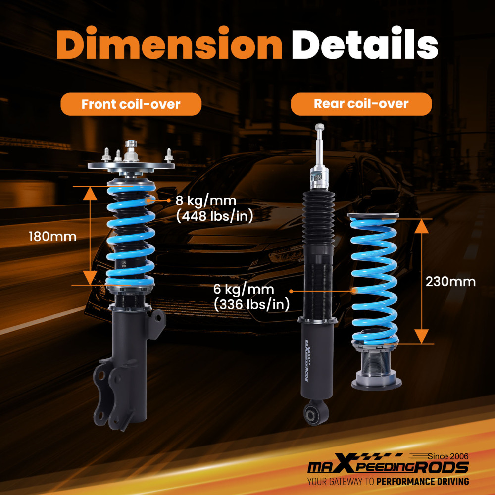 MaXpeedingrods 24 Way Adjustable Dampening Coilovers For 16-19 compatible for Chevrolet Cruze