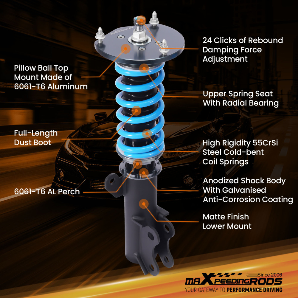 MaXpeedingrods 24 Way Adjustable Dampening Coilovers For 16-19 compatible for Chevrolet Cruze
