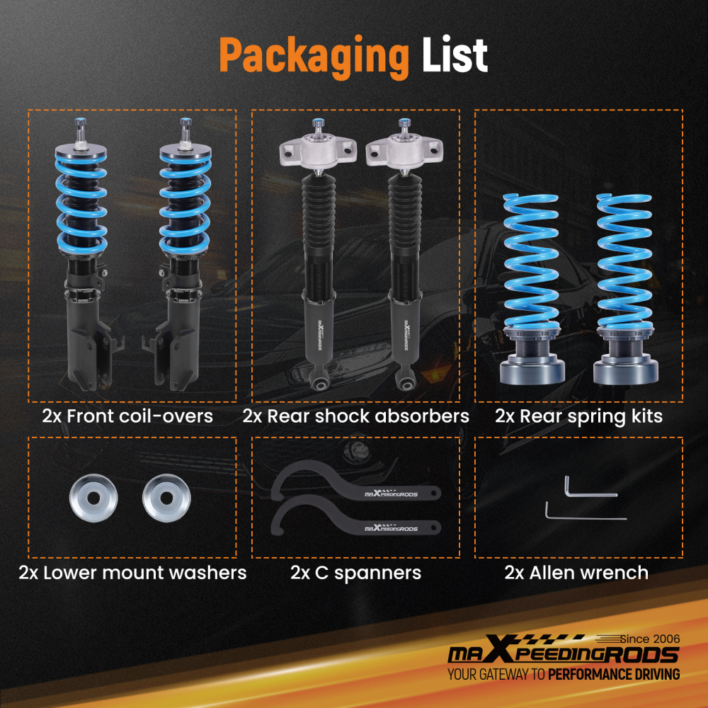 MaXpeedingrods T6 Coilovers Lowering Kit compatible for Chevrolet Cruze 2009-2015