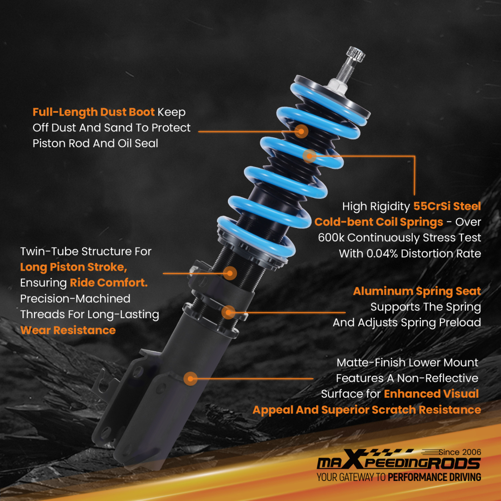 MaXpeedingrods T6 Coilovers Lowering Kit compatible for Chevrolet Cruze 2009-2015