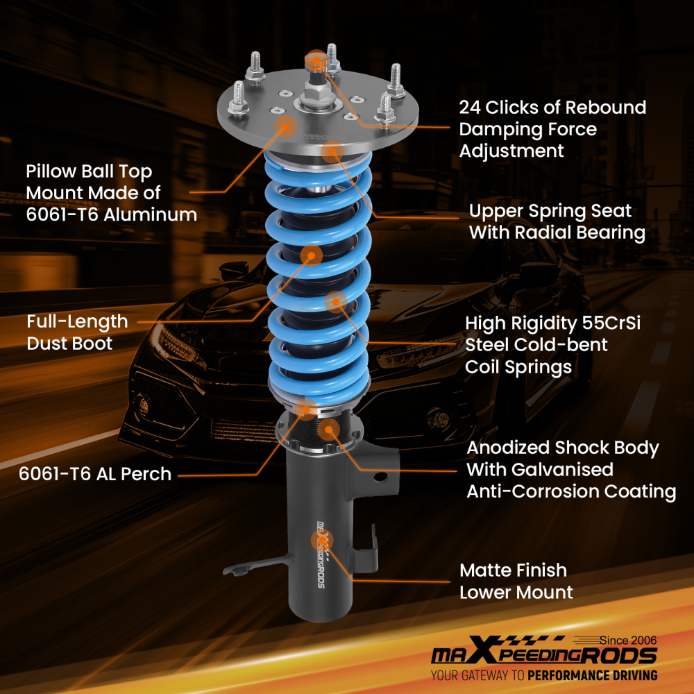 Coilovers 24-way Damper Suspension Struts compatible for HONDA CR-V compatible for FWD 2012-2016
