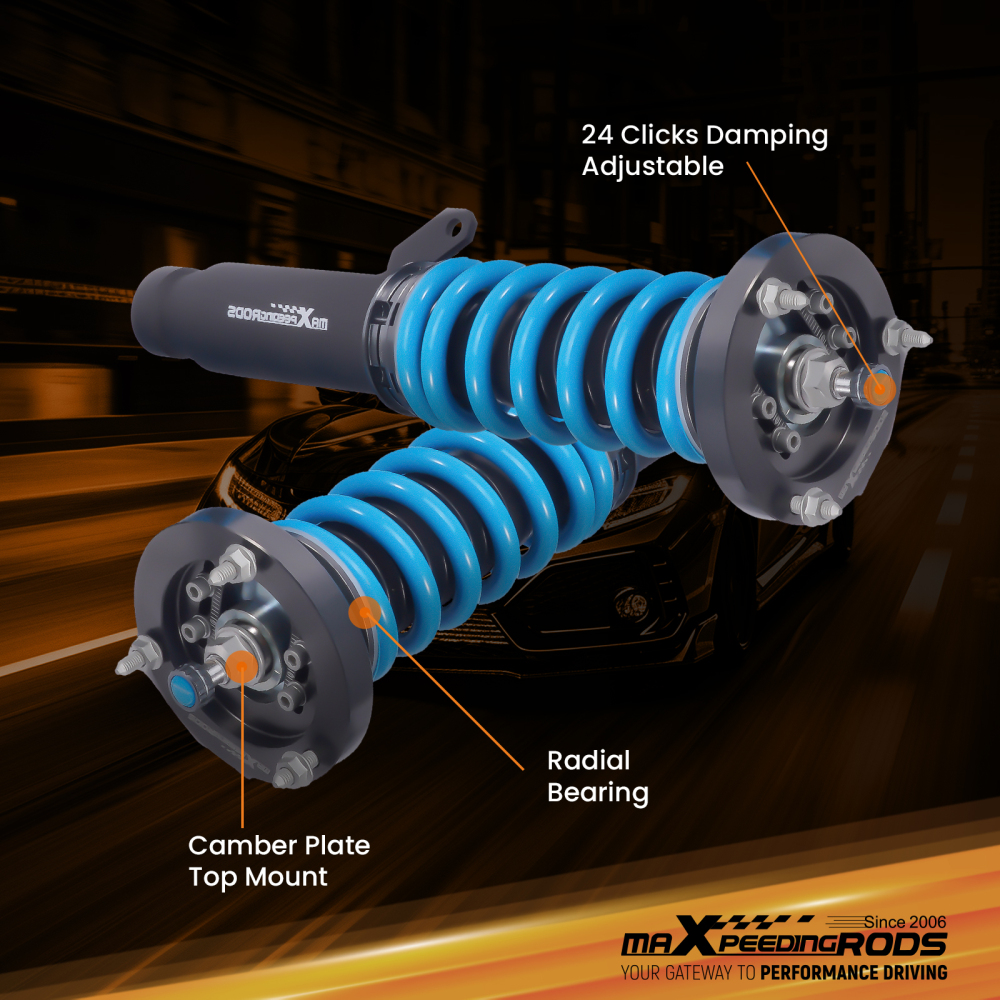 MaXpeedingrods T6 Coilovers 24 Level Damper compatible for BMW 3-Series AWD E46 325xi 330xi
