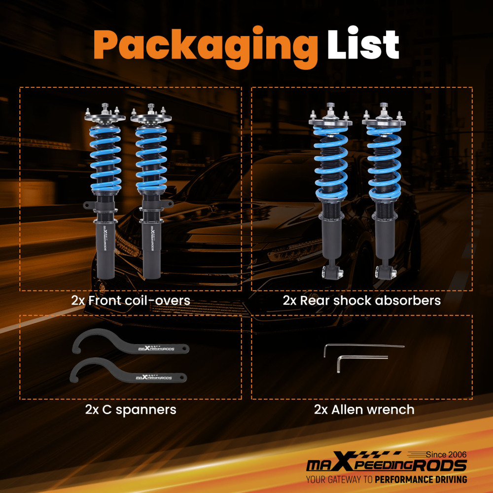 Adjustable Coilover Set compatible for BMW 5 Series E60 Sedan AWD 2004 2005 2006 2007-2010 Lowering Kit