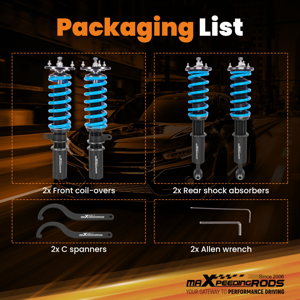 Suspension Parts Adjustable Amortiguador compatible para Bmw Serie 5 E60 Sedan 2004-2010