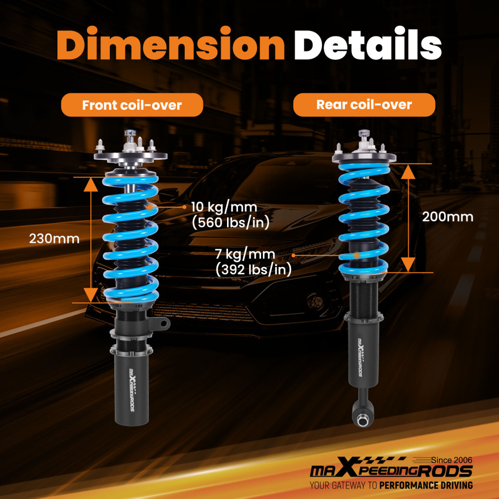 Suspension Parts Adjustable Amortiguador compatible para Bmw Serie 5 E60 Sedan 2004-2010