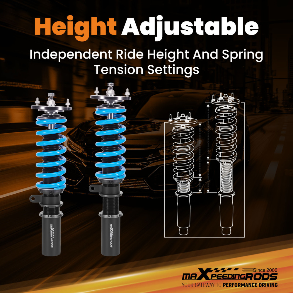 Suspension Parts Adjustable Amortiguador compatible para Bmw Serie 5 E60 Sedan 2004-2010