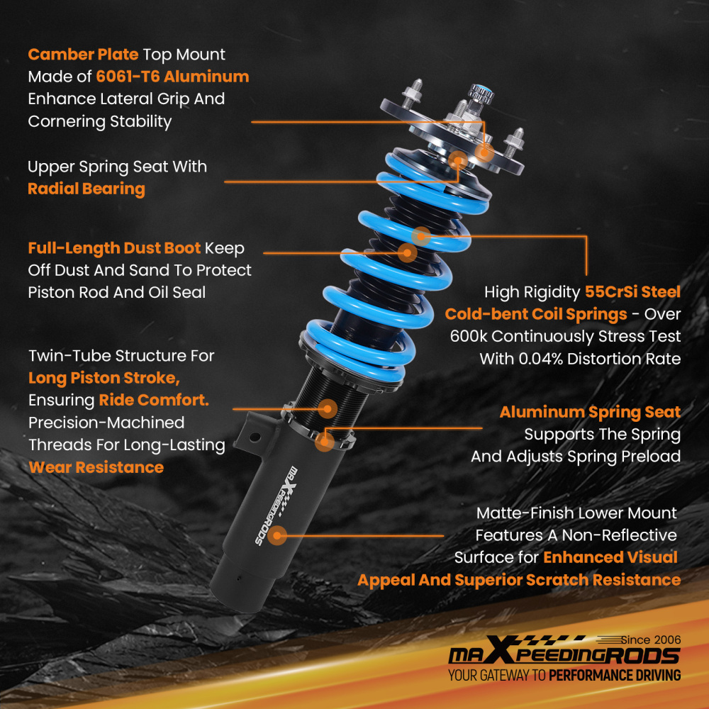 T6 Coilover Kit compatible for BMW 1 Series E82 Coupe (2008-2013) All Engines RWD