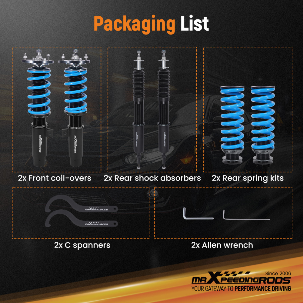 T6 Coilover Kit compatible for BMW 1 Series E82 Coupe (2008-2013) All Engines RWD