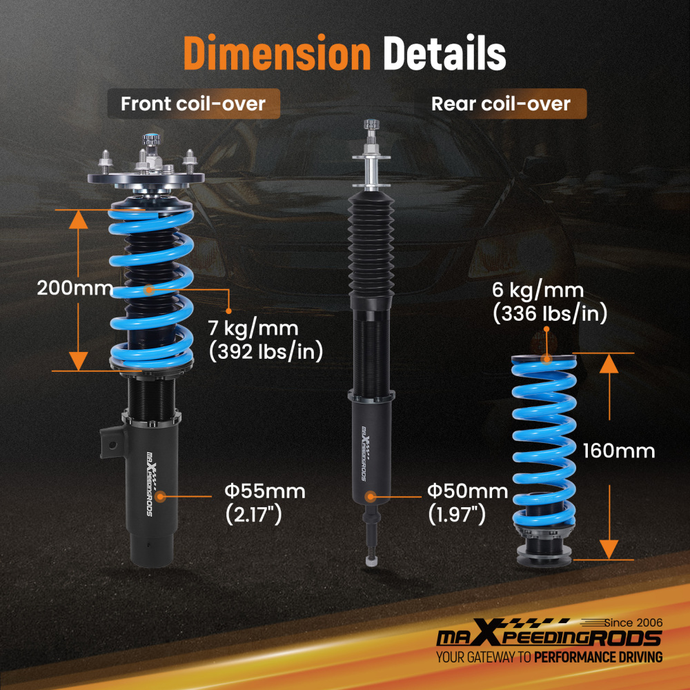 T6 Coilover Kit compatible for BMW 1 Series E82 Coupe (2008-2013) All Engines RWD