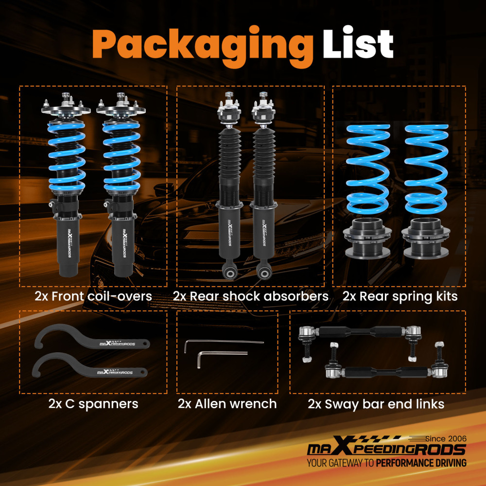 24 Ways Adjustable Damper Coilovers compatible for BMW Z4 E85 E86 Lowering Suspension Kit