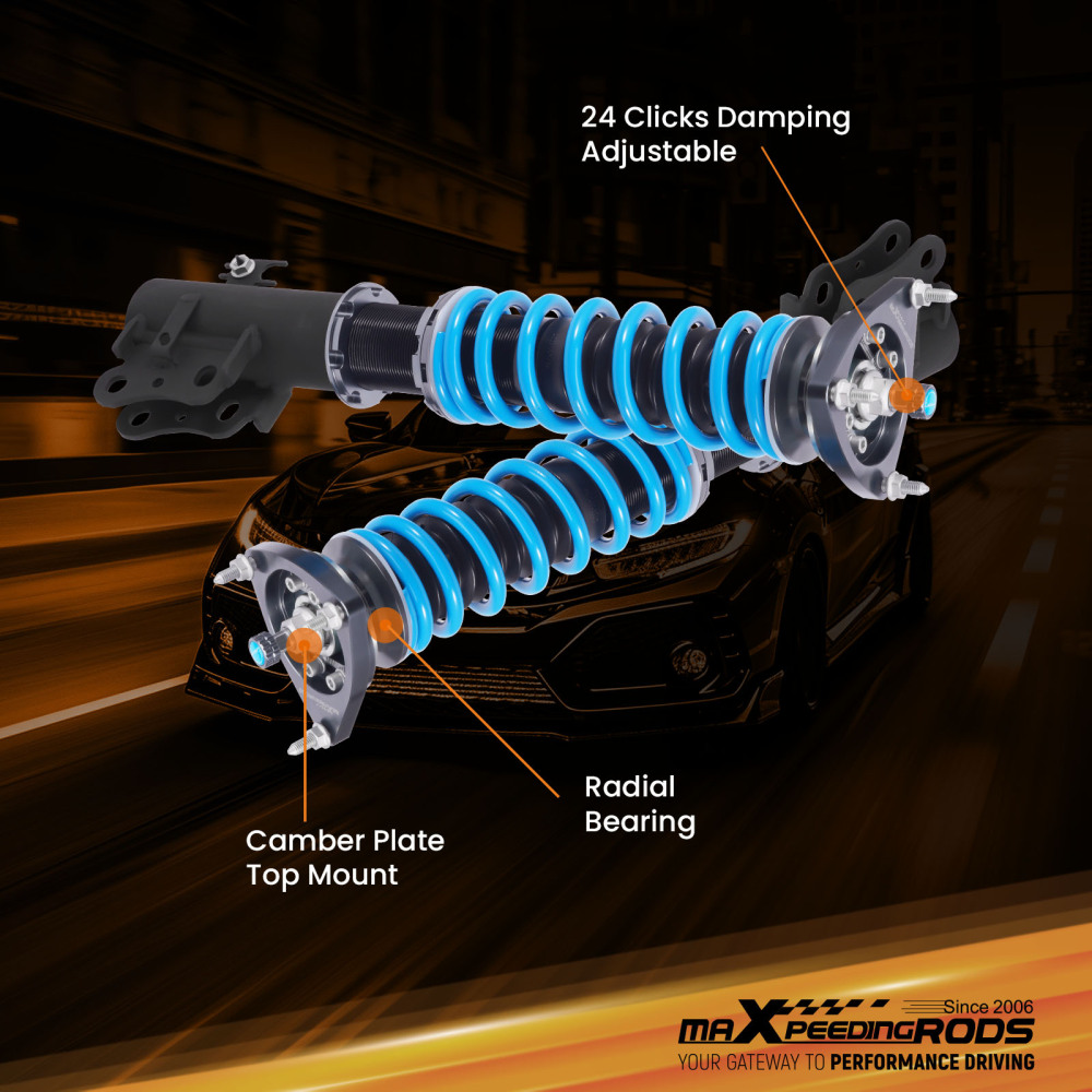 MaXpeedingrods T6 Coilover 24 Level Damper Shock compatible for Scion XB 2004-2006