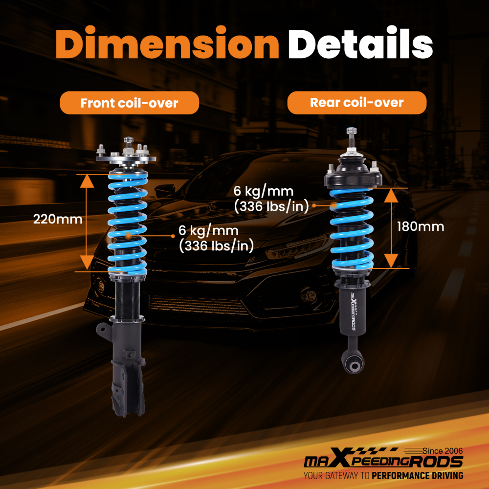 MaXpeedingrods T6 Coilovers Shocks Kit compatible for Mitsubishi Eclipse Cross AWD/Compatible for FWD 18+