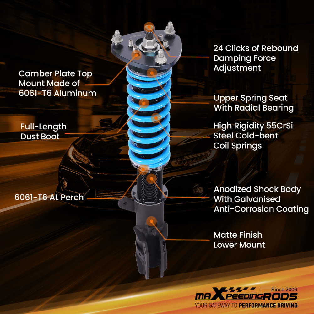 MaXpeedingrods T6 Coilovers Shocks Kit compatible for Mitsubishi Eclipse Cross AWD/Compatible for FWD 18+